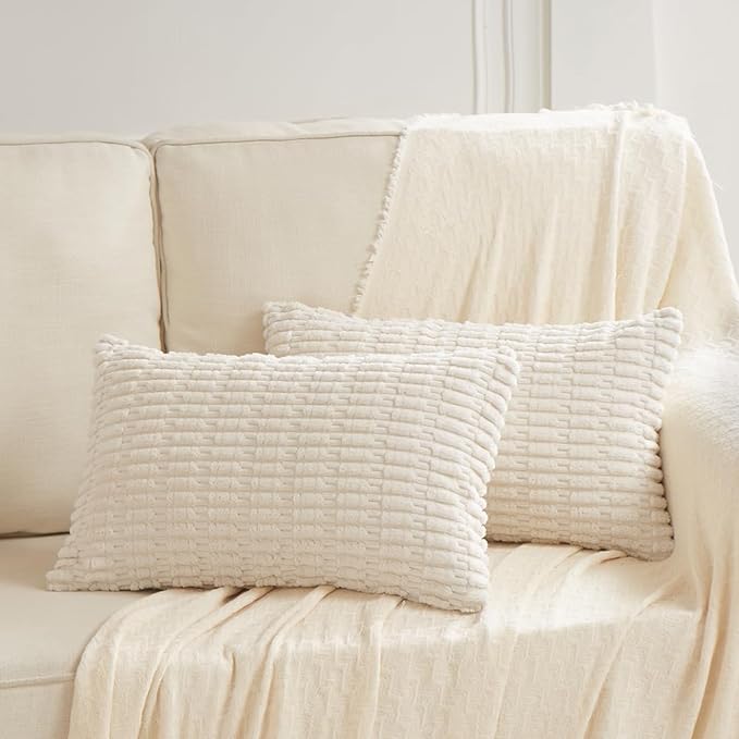 Fancy Homi 4 Packs Boho Cream Decorative Throw Pillow Covers 12x20 Inch - Image 6
