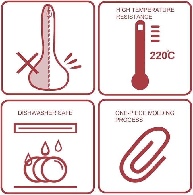 uxcell Silicone Soup Ladle Spoon 8.5 Inch Heat Resistant to 450°F One Piece - Image 3