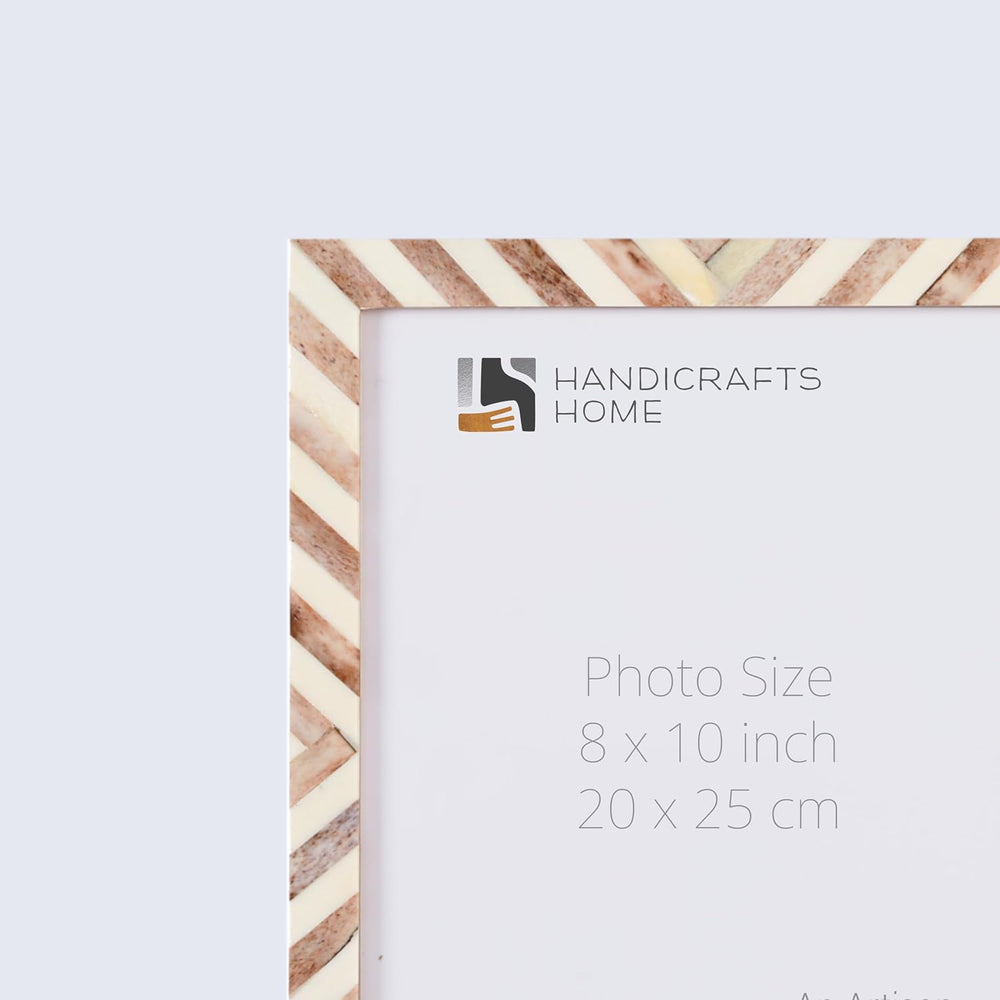 Handicrafts Home Modern Handmade Chevron Bone Inlay Brown Picture Frame,6x4