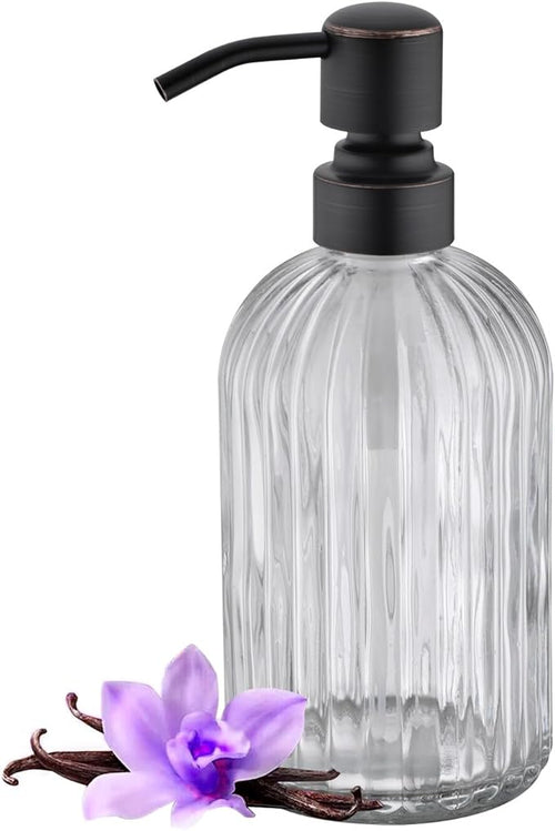 16Oz Clear Glass Soap Dispenser by LEETCPHOME