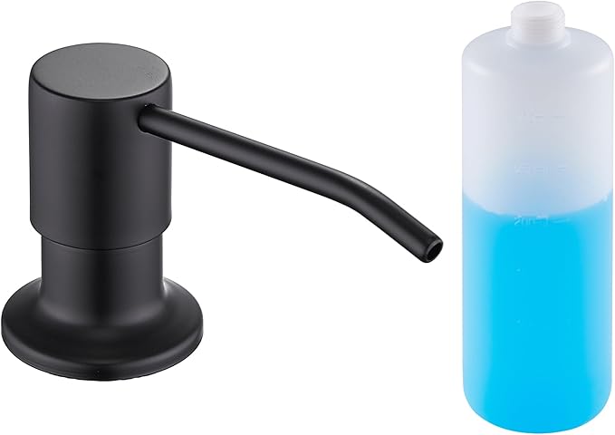 Soap Dispenser for Kitchen Sink Matte Black, Lotion Dispenser for Kitchen Sink by Wardock