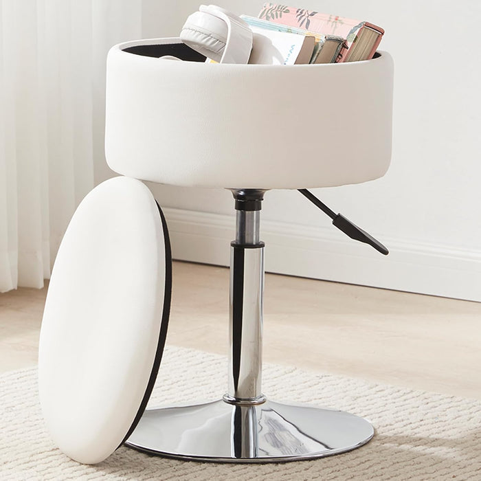 Adjustable Vanity Stool with Storage Swivel Vanity Chair Makeup