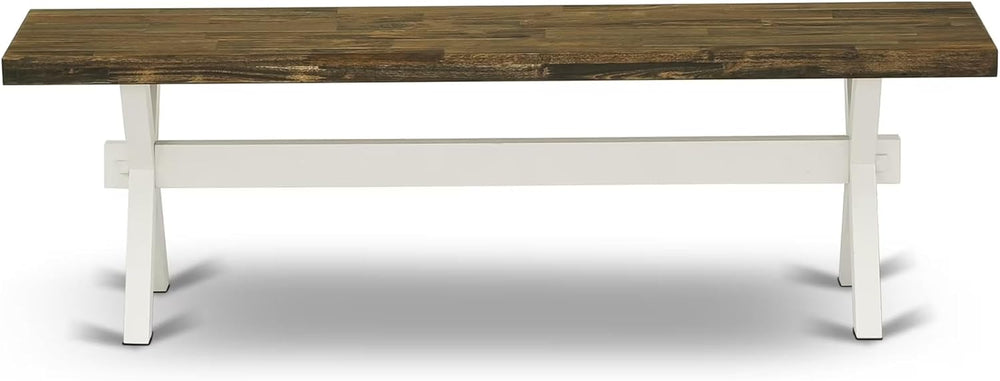 East West Furniture XB076 X-Style Mid Century Modern Dining Bench with Solid ...