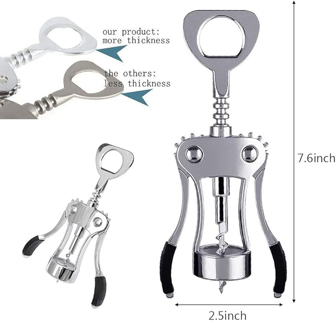 Foho Best Wing Corkscrew Wine Bottle Opener Luxury Waiter Corkscrew - Image 3