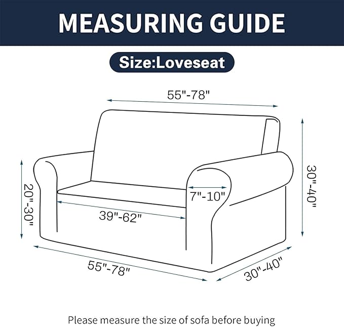 Cupuamon 2026 New Stretch Loveseat Sofa Slipcovers Couch Cover - Image 2