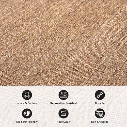 Rugshop Border Jute-Style Indoor Outdoor Area Rug Natural/Jute 5' x 7'