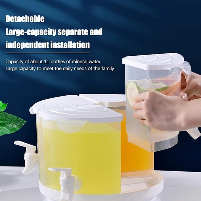 Beverage Dispenser for Fridge, 5.5 L/1.5 Gallon Rotating Plastic Drink Dispenser - Image 3