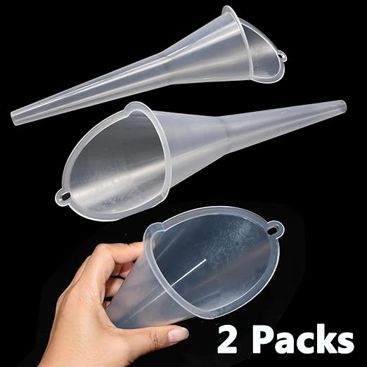 2 Pcs Long Neck Oil Funnel for Automotive, Wide Mouth Plastic Funnel, Long - Image 7