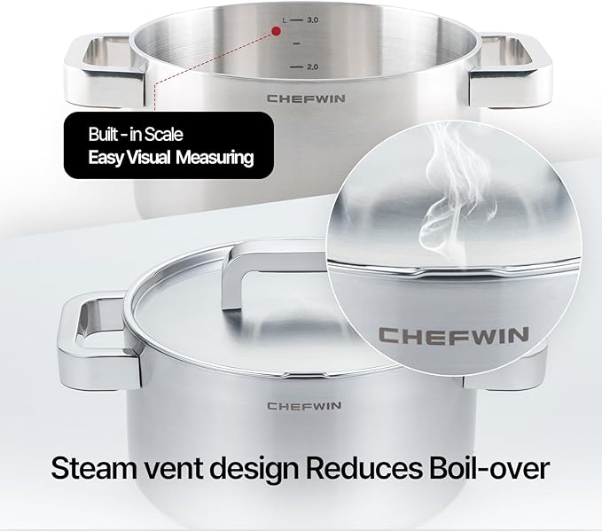 316 Stainless Steel 3.6 Quart Heavy Duty Soup Pot - Image 7