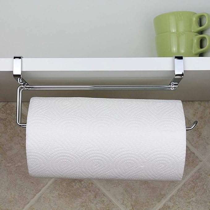 Paper Towel Hanger Holder Stainless Steel Kitchen Roll Paper Towel Holder - Image 6