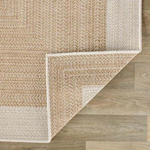 Rugshop Indoor/Outdoor Geometric Weather Resistant Area Rug Natural 5' x ...