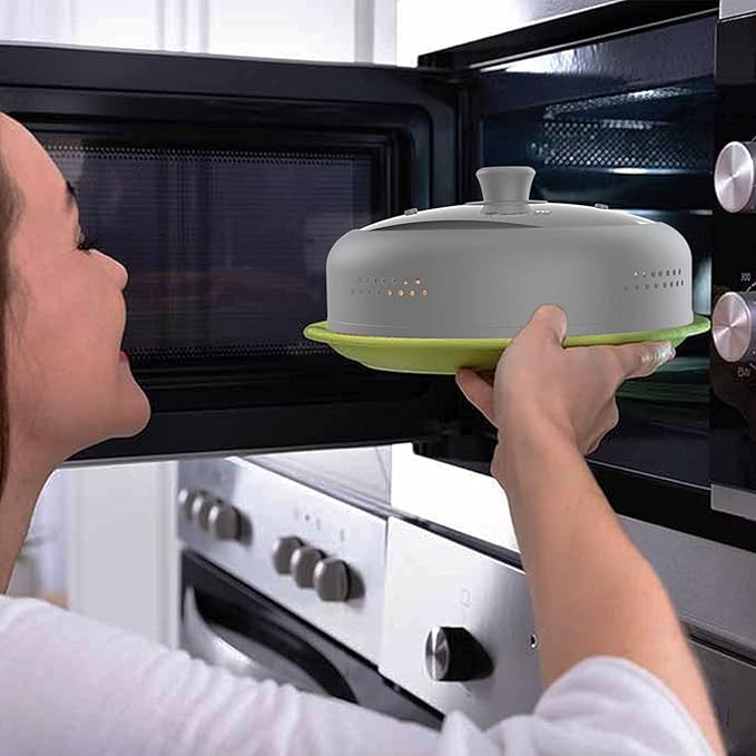 Microwave Cover for Food, Silicone and Glass Splatter Guard Lid for - Image 4