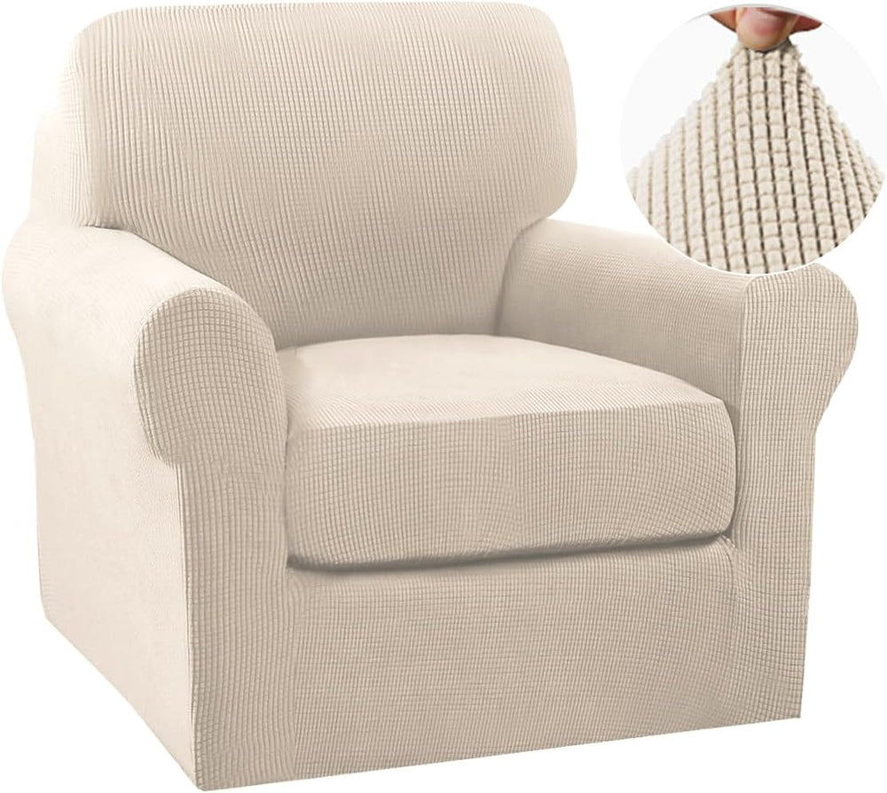 Turquoize 2 Piece Chair Covers Chair Slipcovers for Living Room Small Armchai...