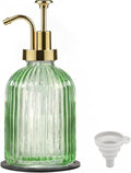 SheeChung Green Glass Soap Dispenser, 12 Oz Liquid Hand Soap Dispenser by SheeChung