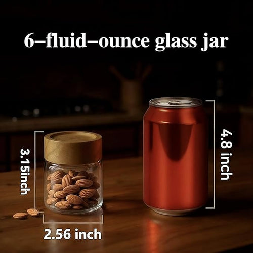 6-Pack 6 fl oz Stackable Airtight Glass Jars – Small Mason Jars designed - Image 2