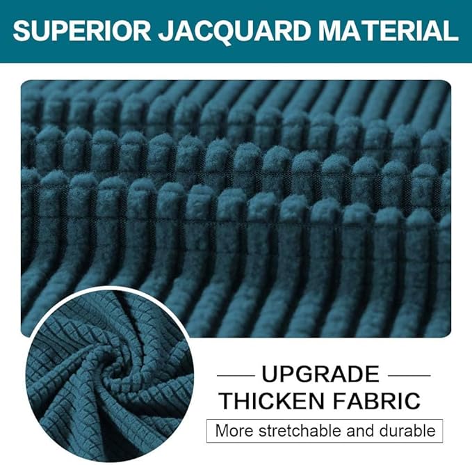 Turquoize 4 Piece Sofa Covers for 3 Cushion Couch Sofa Slipcover Soft Couch - Image 3