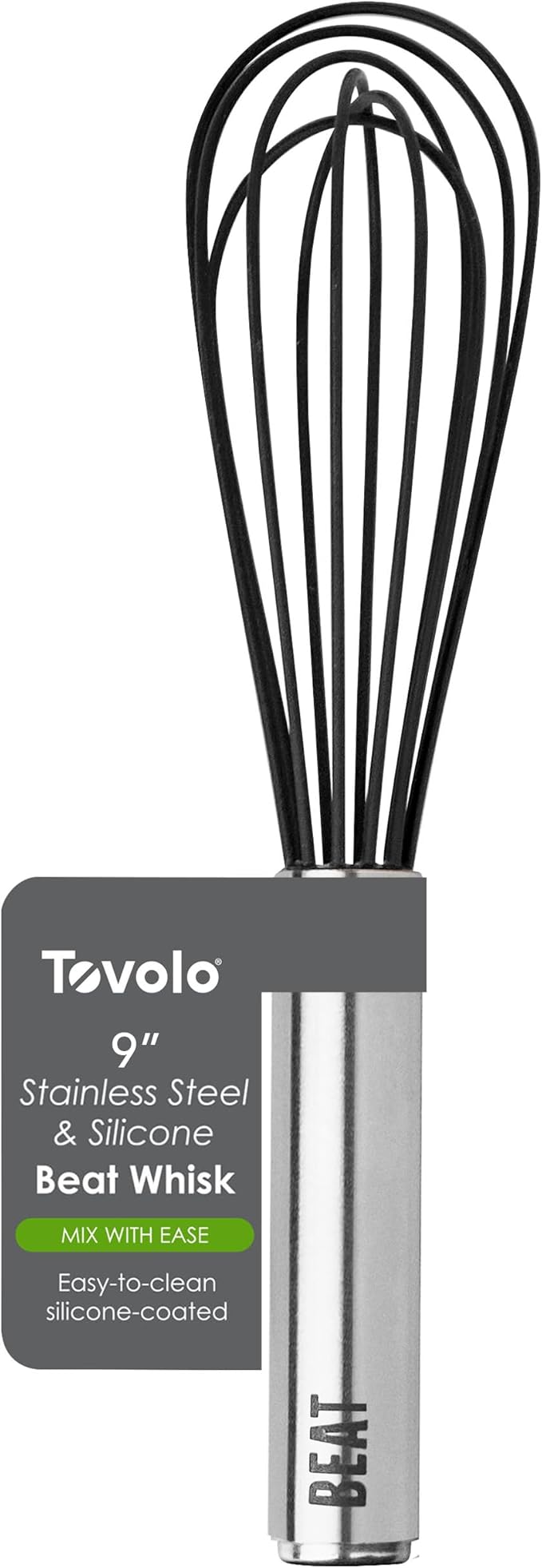 Tovolo Whisk 9 Inch Heavy Duty Silicone Wire Stainless Steel Whisker by Tovolo