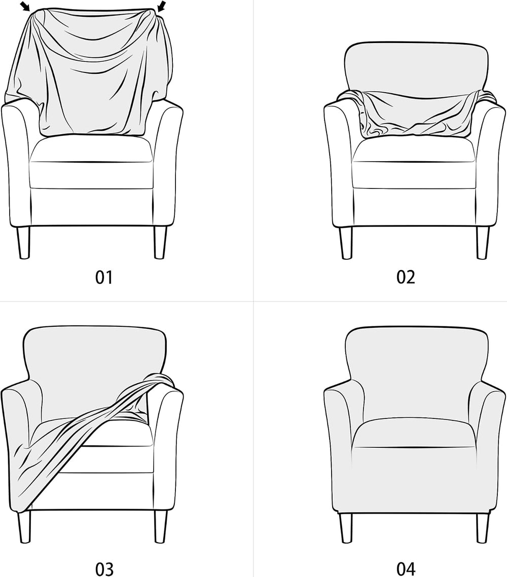 ele ELEOPTION Armchair Slipcovers Chair Covers with Arms Stretch for Living R...