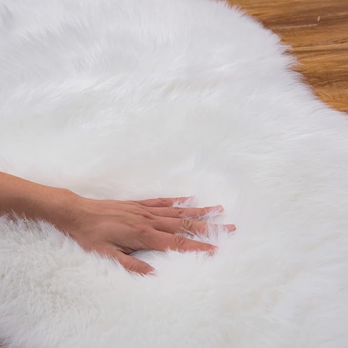 EasyJoy Ultra Soft Fluffy Shaggy Area Rug Faux Fur Rug Chair Cover Seat Pad - Image 6