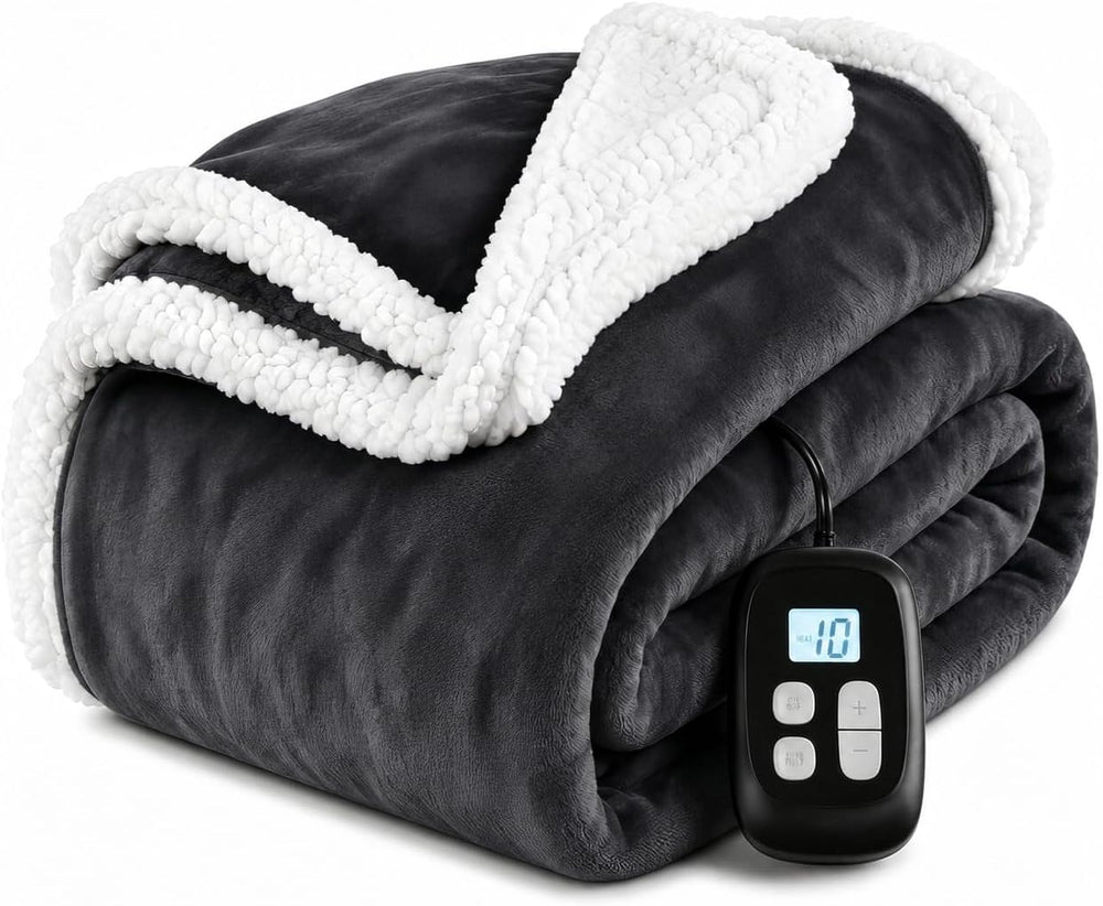 Electric Heated Blanket Full Size 72" x 84", Soft Flannel Heating B...