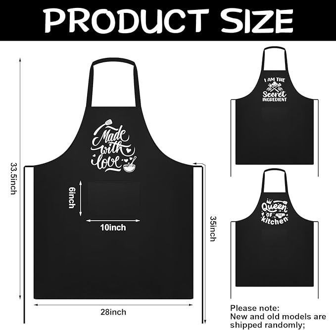 Jeyiour 3 Pack Funny Cooking Aprons Women Oil-proof Kitchen Aprons - Image 4