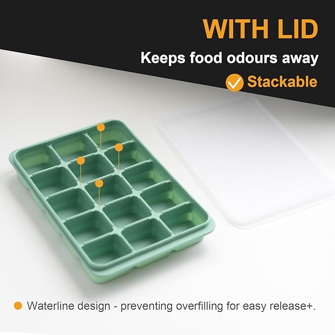 Ice Cube Trays Set of 3, Easy Release 15 Flexible Silicone Ice Cube Molds - Image 2