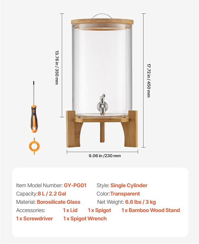 VEVOR Beverage Dispenser, 2.2 Gallon Drink Dispensers - Image 7