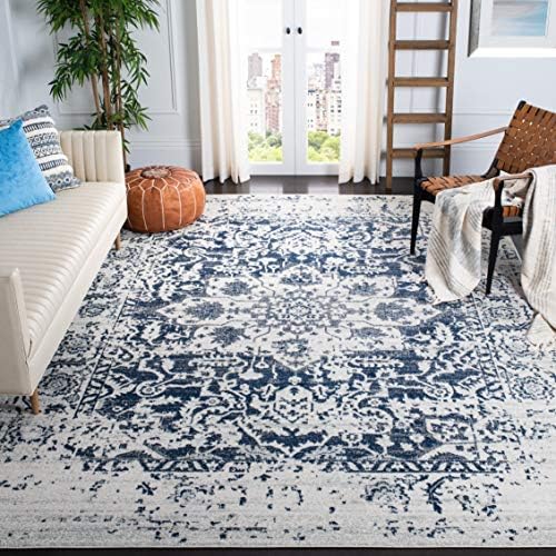 SAFAVIEH Madison Area Rug 8x10, Large Cream & Navy MAD603D