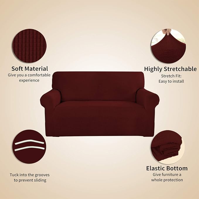 Easy-Going Stretch 4 Seater Sofa Slipcover 1-Piece Sofa Cover Furniture - Image 4