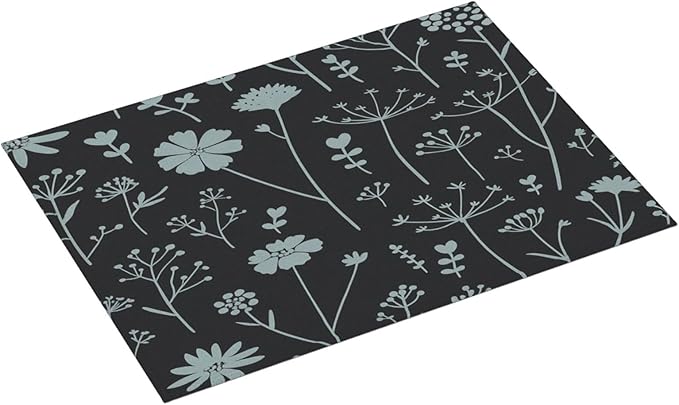 Gray Flower Dish Drying Mats for Kitchen Counter, Large 18"x24" Dish Mats for - Image 2