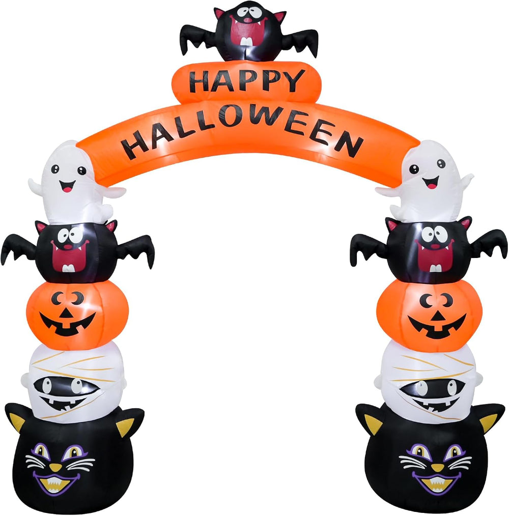 8FT Halloween Arch Inflatable Decoration with LED Lights