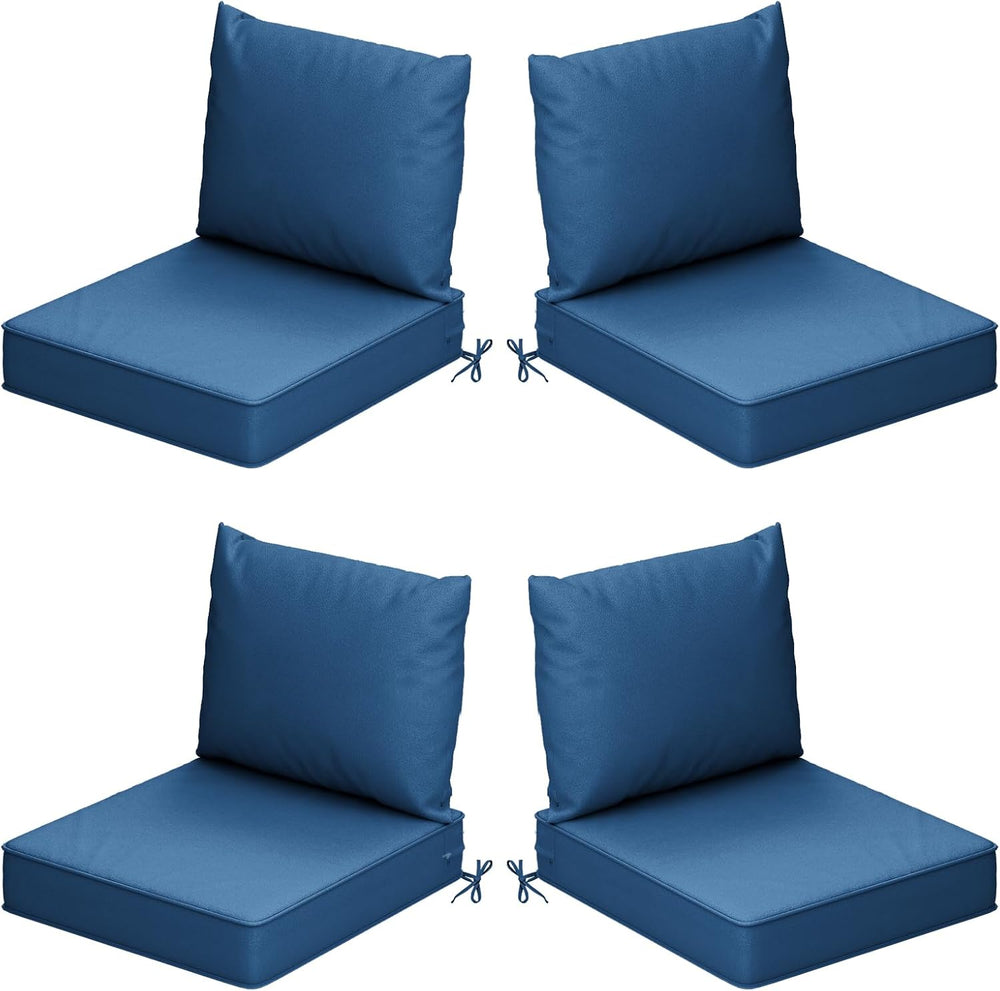 Outdoor Seat Cushions, 24"x24"x4", Set of 4