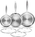 DELARLO Tri-ply Stainless Steel Frying Pan Set 8" 10" 12" by DELARLOCOOKWARE