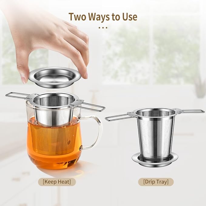 2Pack Long-Handled Tea Strainer, BOMANSI BOMS Stainless Steel Tea Infuser - Image 5
