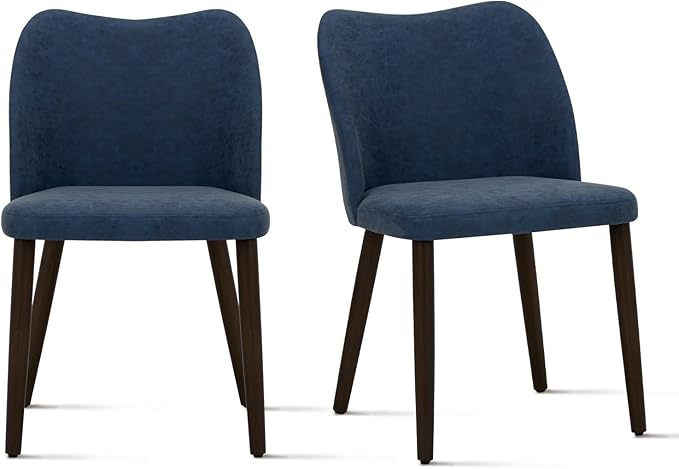 COLAMY Upholstered Dining Chairs Set of 2, Modern PU Leather Dining Room Kitc...