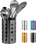 QRU Kitchen Utensil Holder for Countertop, Stainless Steel Cooking Utensil by QRU