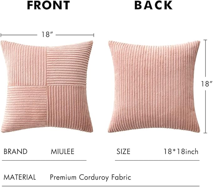 MIULEE Pink Decorative Throw Pillow Covers 18x18 Inch - Image 6