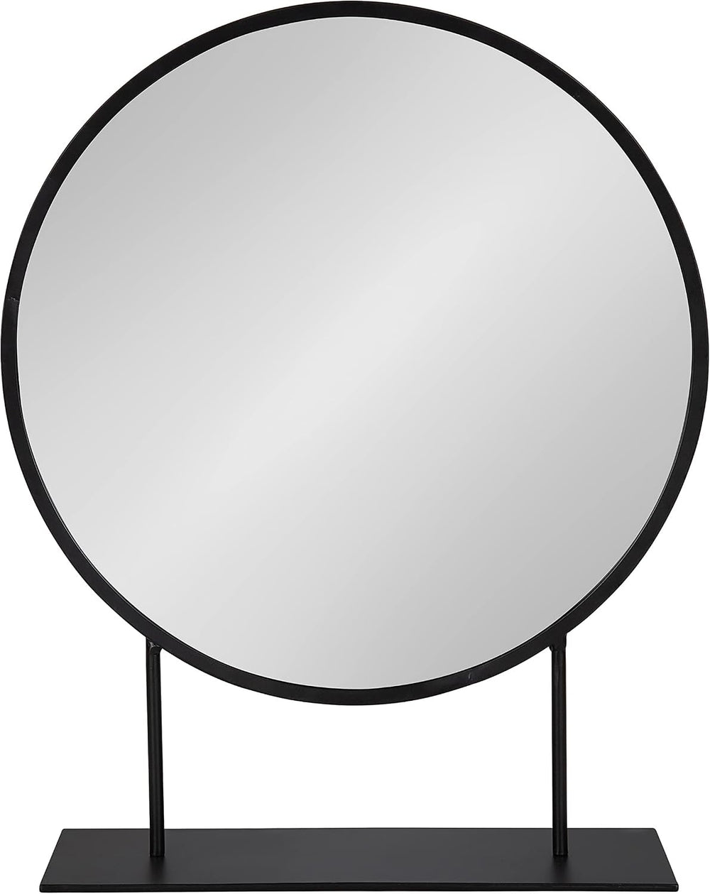 Kate and Laurel Rouen Modern Glam Round Metal Frame Table Mirror with Stand, ...