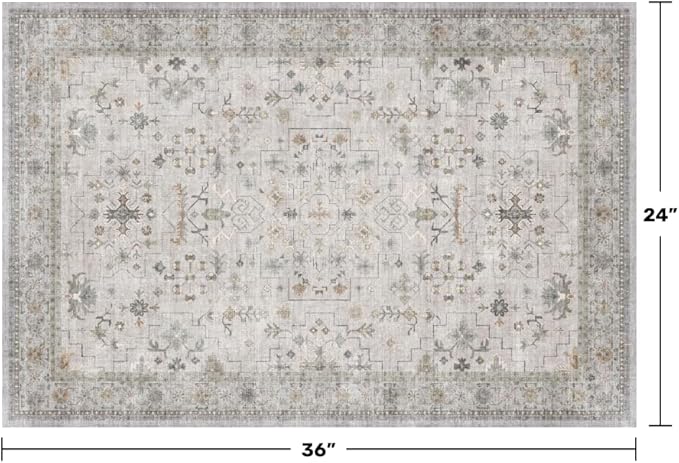 Washable 2x3 Throw Rugs for Entryway, Front Door Mat, Low Pile Non-Slip Small - Image 2