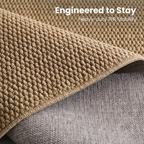 Washable Easy Jute Rug 5x7, Non Slip, Indoor Outdoor Natural Color Fiber Area...