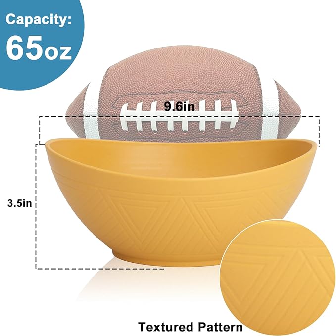 65 OZ Wheat Straw Bowls Set of 4, Large Unbreakable Salad Bowls, Microwave & - Image 2