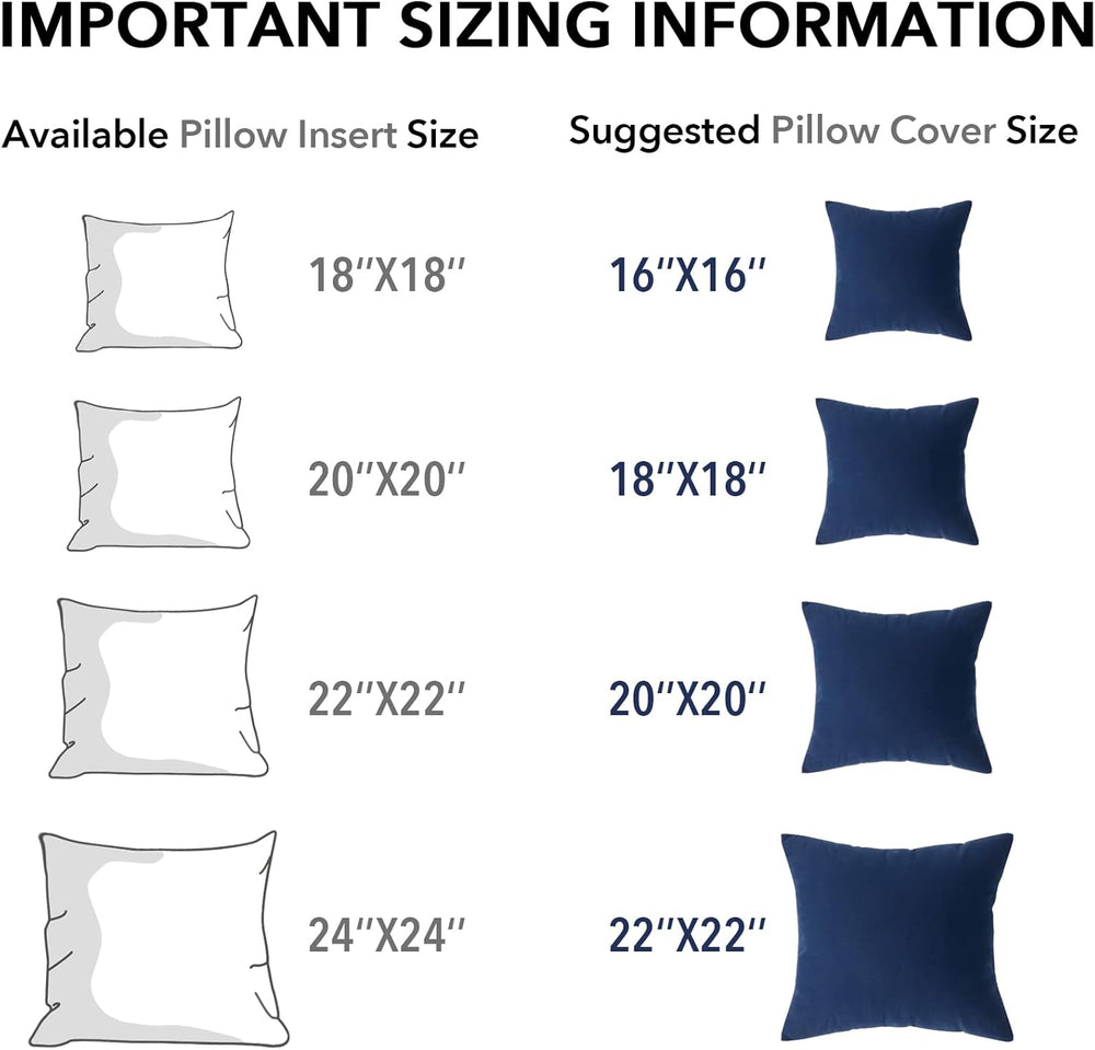 Oubonun 20 x 20 Throw Pillow Inserts Set of 2