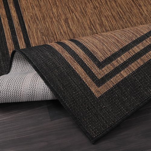Luul Home Bordered Outdoor Rug 5x7 Washable Outside Carpet for Indoor Patio P...
