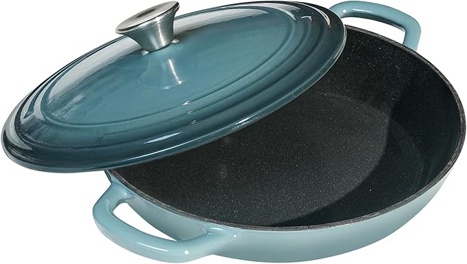 Flavehc Braiser Enameled Cast Iron Braiser 3 qt Braiser Pan - Image 2