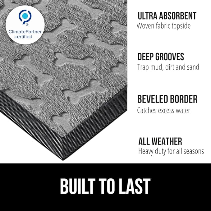 GORILLA GRIP 100% Waterproof All-Season WeatherMAX Doormat, US Designed Natural - Image 2