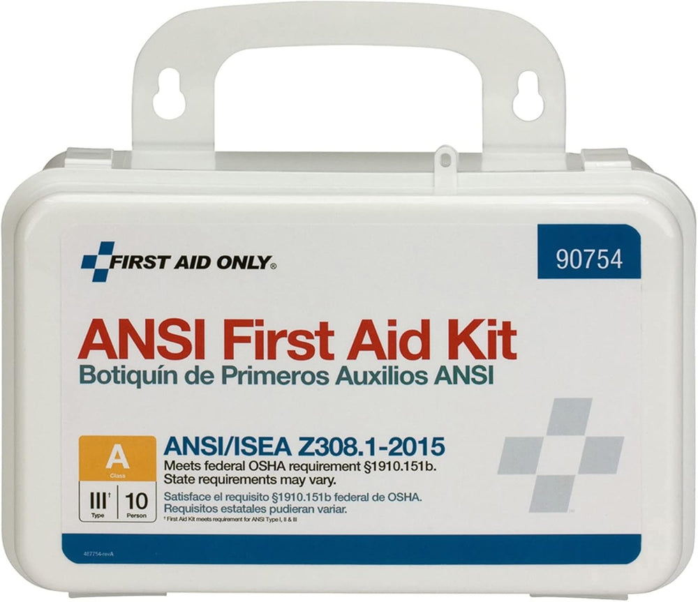 First Aid Only 90754 Bulk ANSI A 10-Person Emergency First Aid Kit for Home, ...