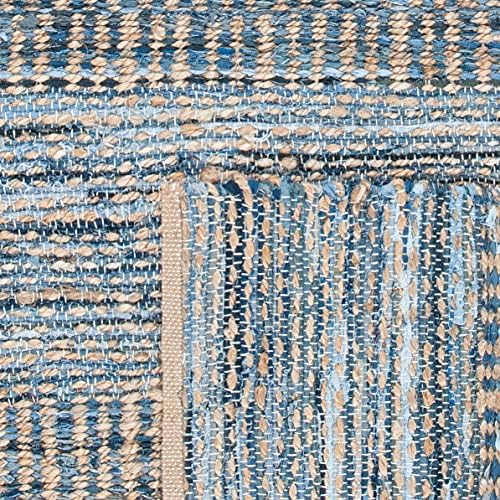 SAFAVIEH Cape Cod Collection Area Rug - 5' x 8', Natural & Blue, ...