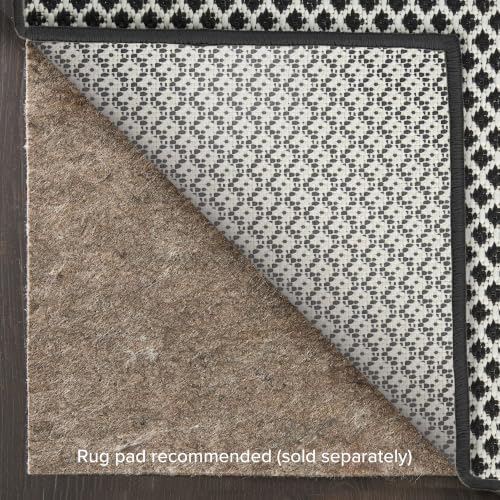 Nourison Home Courtyard Black White 9' x 12' Area Rug - Easy Clean, N...
