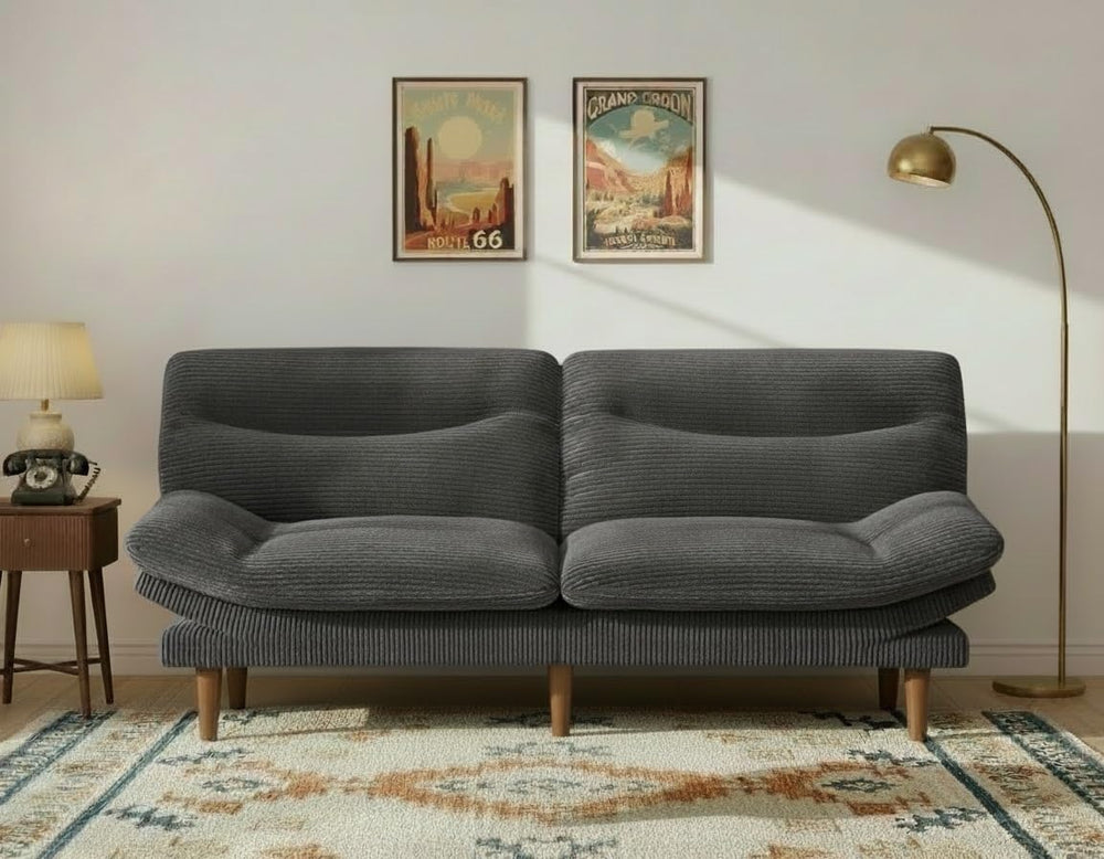 Amada 66 inch 3-in-1 Convertible Futon Sofa Bed, Gray
