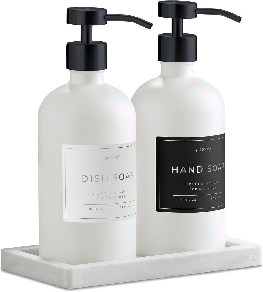 Glass Soap Dispenser Set of 2